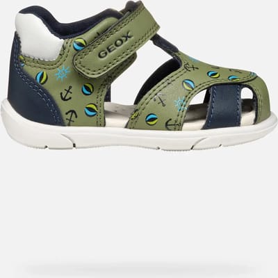 GEOX SANDAL ZAPITO DREUMES Sandalen - PISTACHE/MARINEBLAUW - Maat 21