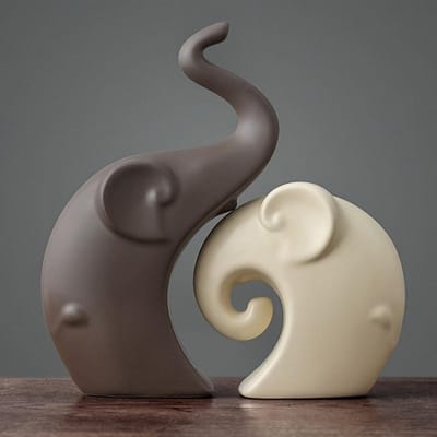 1 Set Noordse Woonkamer Keramische Decoraties Creatieve Tafelblad Wijnkast Decoraties Kan Worden Gebruikt Als Huwelijksgeschenk Kamer Kleine Decoraties. Two elephants black
