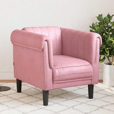 vidaXL Fauteuil fluweel roze