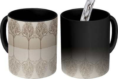Magische Mok - Foto op Warmte Mokken - Koffiemok - Design - Bomen - Bos - Magic Mok - Beker - 350 ML - Theemok