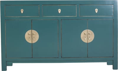 Fine Asianliving Chinese Dressoir Teal - Orientique Collectie B140xD35xH85cm Chinese Meubels Oosterse Kast