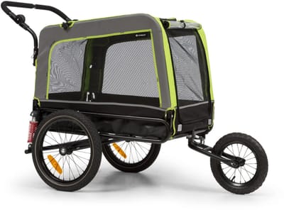 Hondenfietskar Focus - 600D Oxford Groen - 2-in-1 Hondenbuggy - Opvouwbaar - Hondenaanhanger - Voor Honden tot 40kg