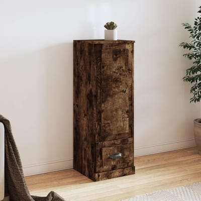 vidaXL - Hoge - kast - 36x35,5x103,5 - cm - bewerkt - hout - gerookt - eikenkleurig