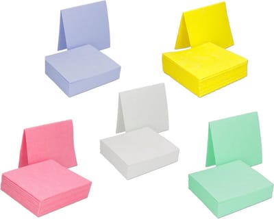 MAUS 200 stuks sopdoeken vaatdoekjes 5 kleuren mix viscose vaatdoeken 20x10 stuks geel blauw roze groen en wit