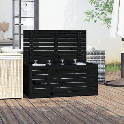 vidaXL - Tuinbox - 101x50,5x46,5 - cm - massief - grenenhout - zwart