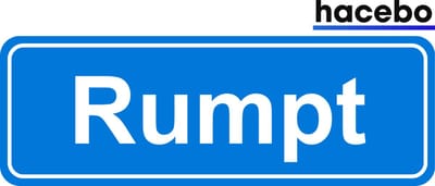Hacebo - Plaatsnaam Sticker - 29x10 CM - Rumpt sticker - Verkeersborden sticker - grappige cadeaus - Rumpt