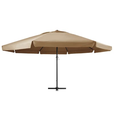 vidaXL - Parasol - met - aluminium - paal - 600 - cm - taupe