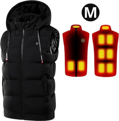 Bovista Verwarmde Bodywarmer - Heated Vest - Elektrische Bodywarmer - Met Capuchon - Jas - Oplaadbaar - Unisex - Maat M - Zwart