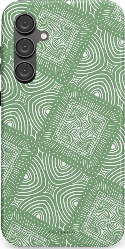 Casetastic Hoesje Geschikt voor Samsung S23 FE - Stijlvolle Beschermende Duo-layer Case - Groene Mandala