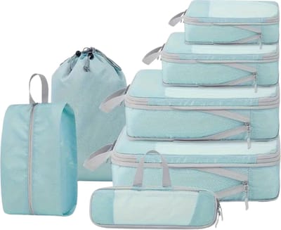 Nivard Koffer Organizer Set - Packing Cubes - Compressie - Travel - Compression - Set - Blauw