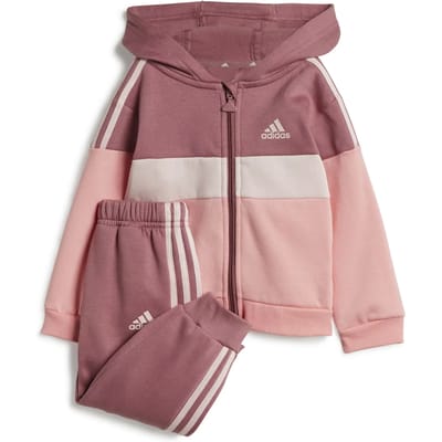 Adidas Tiberio 3 Stripes Colorblock Fleece Trainingspak Roze 0-3 Months Kinderen