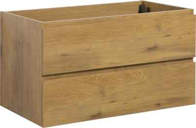 Badplaats Wastafelkast Angela 90 x 48 cm – Eiken – Hangend Wastafelmeubel Met Lades