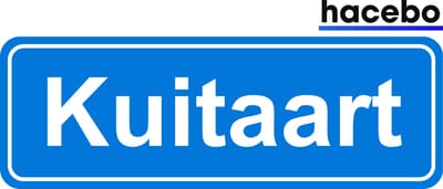 Hacebo - Plaatsnaam Sticker - 29x10 CM - Kuitaart sticker - Verkeersborden sticker - grappige cadeaus - Kuitaart