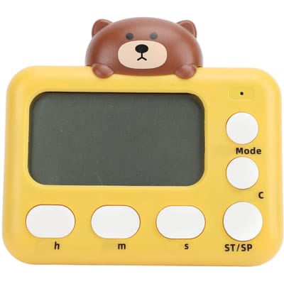 Digitale Keukentimer LCD-Display Multifunctioneel Draagbaar Cartoon Kookwekker voor Studeren Beer white