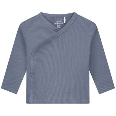 Prénatal newborn overslagshirt rib Blue Grey 44 heren