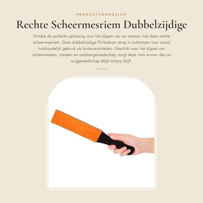Dailygoods- Scheermesriem Dubbelzijdig - PU Lederen Strop - Handmatige Slijpplank - Voor Messen en Scheermessen - Compact en Robuust - Comfortabele Handgreep - Messenslijper