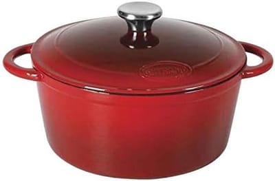 Ronde Braadpan Gietijzer 21 cm Rood Emaille - Geschikt voor Inductie
