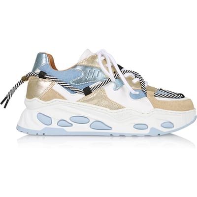DWRS label Saturnus Denim Sneaker Champagne / Jeans Maat: 37 | Sneakers Outlet | Dames | Blauw