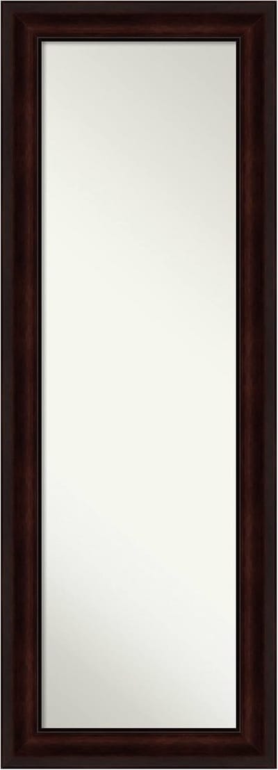 Volledige Lengte Deurspiegel 53 x 19 Inch met Bruin Frame voor Slaapkamer en Woonkamer