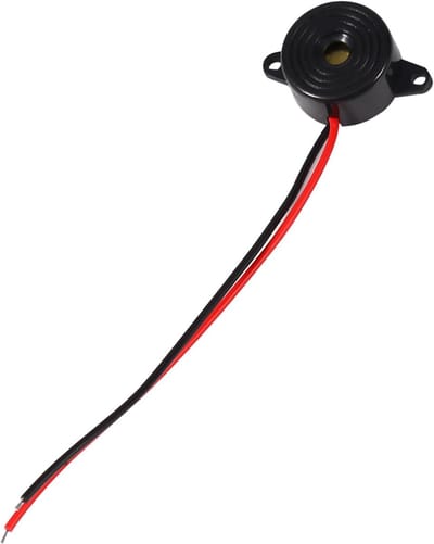 Piëzo Zoemer - Continu Alarm - Elektronica Meldingen - Breed Spanningsbereik - 100 Mm Kabel - Zwart