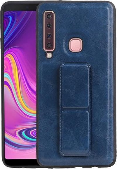 Grip Stand Hardcase Backcover voor Samsung Galaxy A9 (2018) Blauw