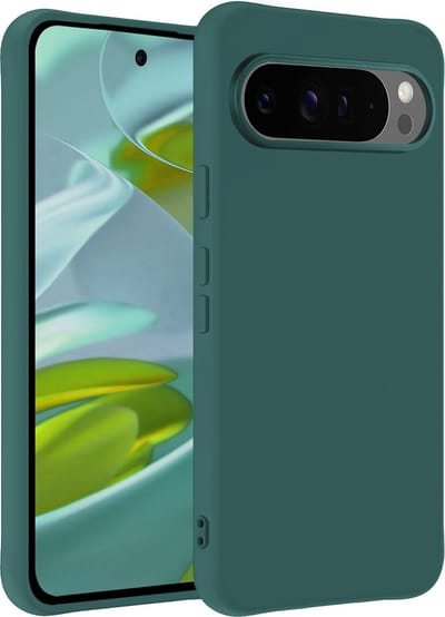 Hoesje - Geschikt voor Google Pixel 9 Pro - Sterk & Shockproof - Hoes Cover - Siliconen Case - Telefoonhoesjes - Donkergroen