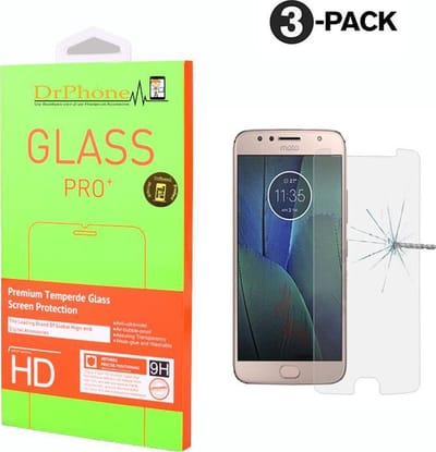 DrPhone 3 x Moto G5s Plus Glas - Glazen Screen protector - Tempered Glass 2.5D 9H (0.26mm)