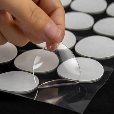 2 vellen transparante dubbelzijdige plakband 10 mm 20 mm ronde lijmtape sterk fixeer naadloze lijm huishoudelijke pasta decoratie 10mm 100pcsX2sheets&0.5mm transparant