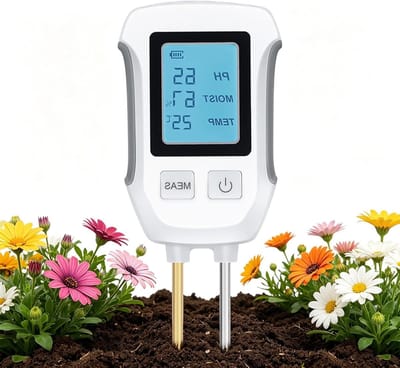 Digitale 3-in-1 Plantenmeter met Thermometer, Bodemvochtigheid en pH Waarde voor Tuinieren en Landbouw