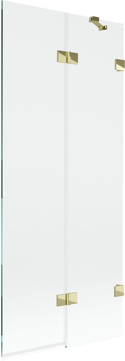 Mexen Lunar badwand 2-delig recht 80 x 150 , transparant, goud - 897-080-100-50-00-P