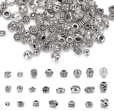 100g Losse Tibetaanse Antieke Zilveren Spacer Kralen van Metaallegering voor DIY Sieraden, Armbanden en Kettingen