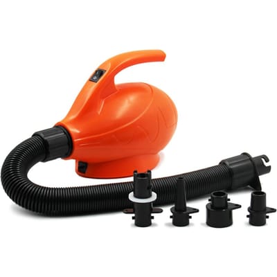 Pompe Électrique AC pour Gonflables Pompe Matelas Gonflable Lit Gonflable Jouet de Piscine Raft Bateau Pompe à Air Électrique Rapide avec 4pcs Air red