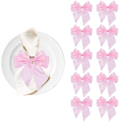 Dailygoods- Servetring Set van 10 - Roze Servetringen - Tafel Accessoires - Chique Servettengesp - Polyester - Herbruikbaar - Tafelaccessoires