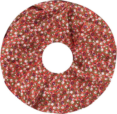 Dunne Colsjaal - Katoen/Zijde - Bloemenprint - Rood - 77 x 47 cm (24012#)