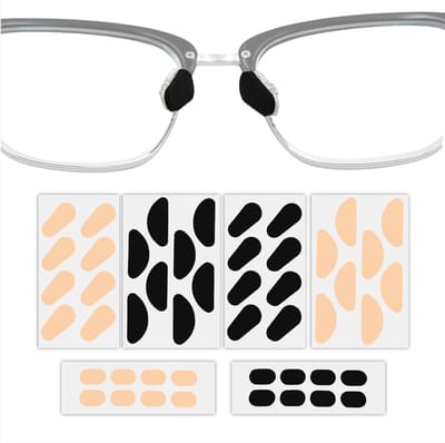 BRENZOOS- Neuskussentjes 24 Paar - Zelfklevende Neuspads - Zacht/Elastisch - Antislip - Geschikt voor Brillen/Zonnebrillen - Type D 8mm/19mm - Brillenpads