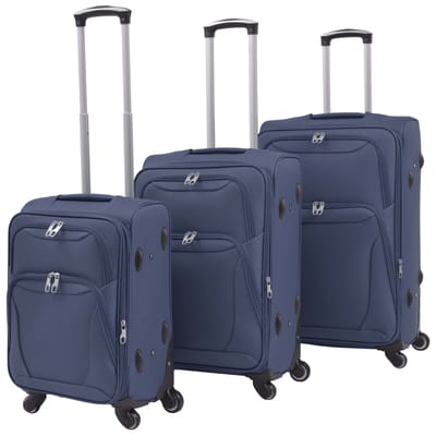 vidaXL - Trolleyset - marineblauw - 3-delig