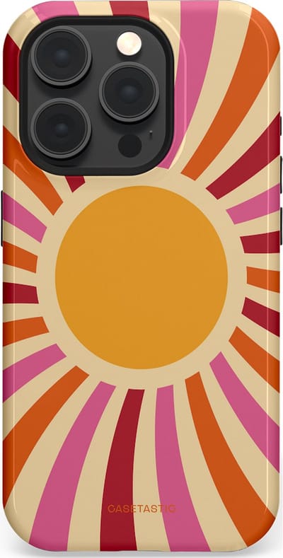 Casetastic Hoesje Geschikt voor Apple iPhone 15 Pro Magsafe - Stijlvolle Beschermende Duo-layer Case - Retro licht