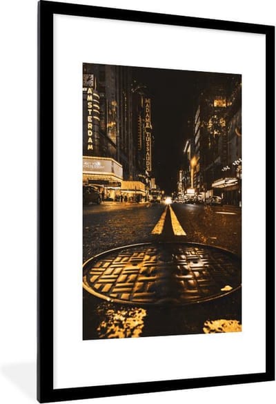 Fotolijst incl. Poster - Goud - Straten - Amsterdam - 60x90 cm - Posterlijst