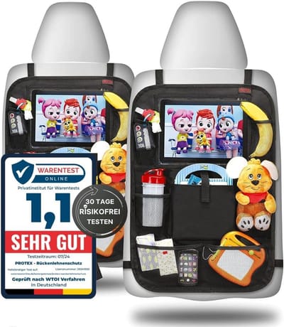 Achterbank Organizer - Reis Organizer - Orde op Reis - Waterafstotend Materiaal - 2er Set - Zwart