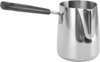 Koffiekan Roestvrijstaal - Opschuimkan Melk - Barista Thuis - Lange Steel - 600 ml - Zilver
