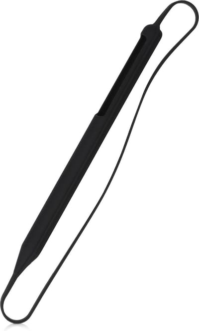 kwmobile Silicone case geschikt voor Apple Pencil (2e generatie) - met riem - iPad Pencil Case - Beschermhoes - Zwart