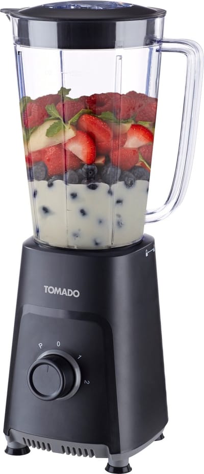 Tomado TTB1001B - Blender – Smoothie maker - 1 liter - 2 snelheden - 300W - Pulsestand – Zwart