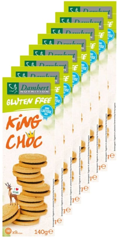 Damhert | Glutenvrij | King Choc Koekjes | 8 stuks | 8 x 140 g