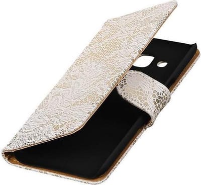 Bloem Bookstyle Hoesje - Wallet Case Telefoonhoesjes - Geschikt voor Samsung Galaxy J2 J200F Wit