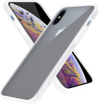 Cadorabo Hoesje geschikt voor Apple iPhone XS MAX in Mat Transparant - Hybride beschermhoes met TPU siliconen Case Cover binnenkant en matte plastic achterkant