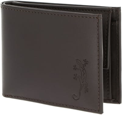 oxmox Leren portemonnee Leather RFID Protect Pocketbörse Lizard Embossed Brown donkerbruin