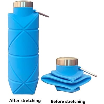 700ml Siliconen Zachte Waterfles Inklapbaar Hardloop Sport Fles Lichtgewicht Lekvrij Ydsh05 blue