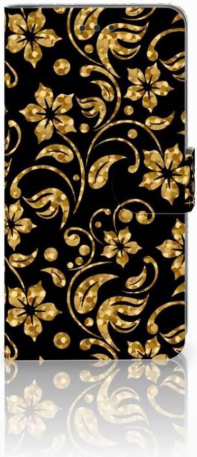 Apple iPhone Xs Max Hoesje Gouden Bloemen