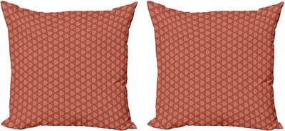 ABAKUHAUS Kaneelkleurige decoratieve kussenhoes, 2 stuks, moderne accenten, dubbelzijdige digitale print, 40x40 cm, donkerroestbruin/lichtroestbruin