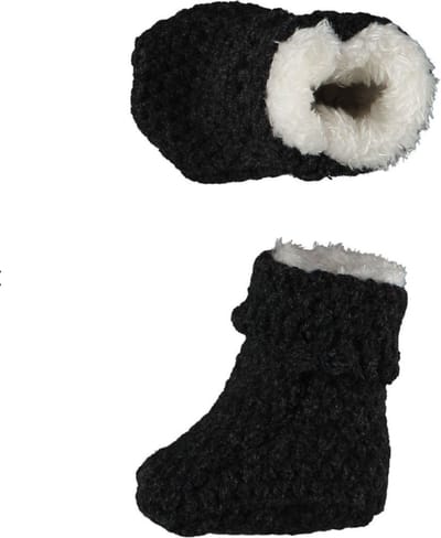 Apollo - Baby - Slofjes - Knit - Antraciet - Giftbox - New Born - Maat 50/56